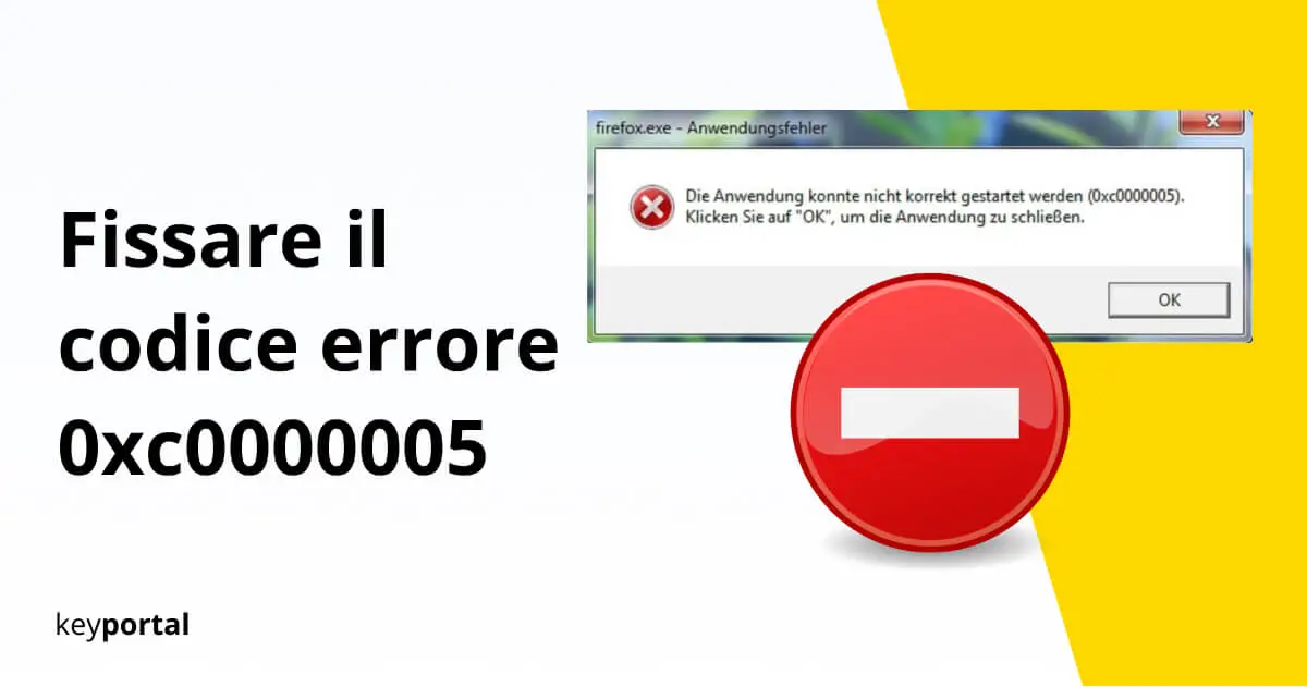 Windows 10 Riparazione errore 0xc0000005