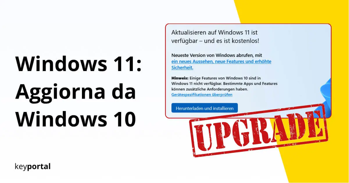Windows 11 Update come aggiornamento da Windows 10